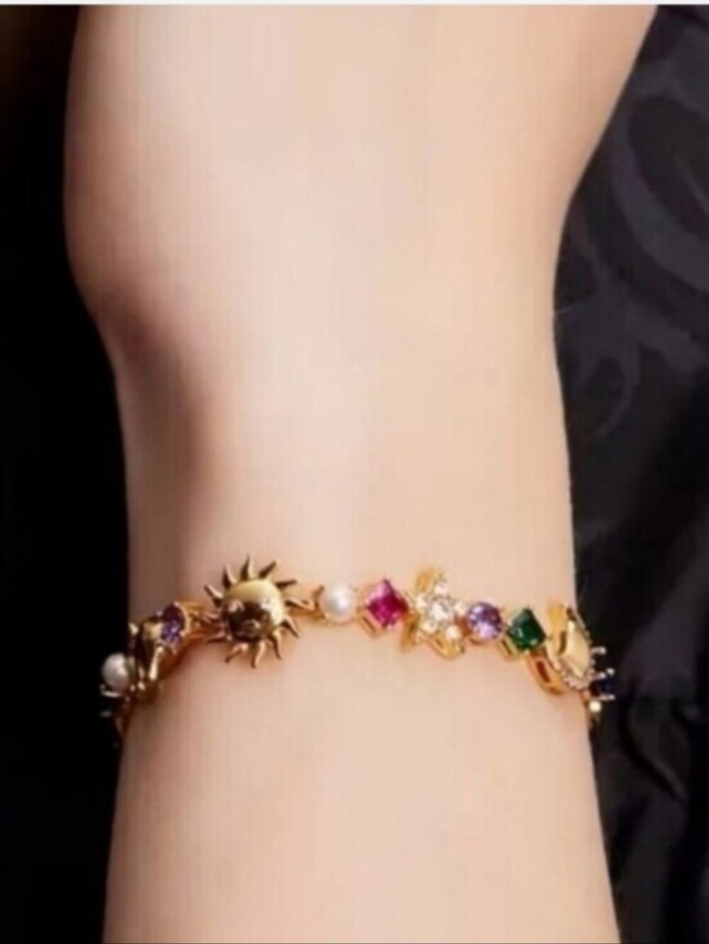 Kate Spade Gold Multicolor Celestial Charm Tennis Bracelet New - Picture 7 of 10